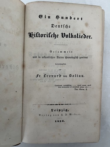 Soltau - Ein Hundert Deutsche Historische Volkslieder. Weber 1836 - Bild 5 von 24