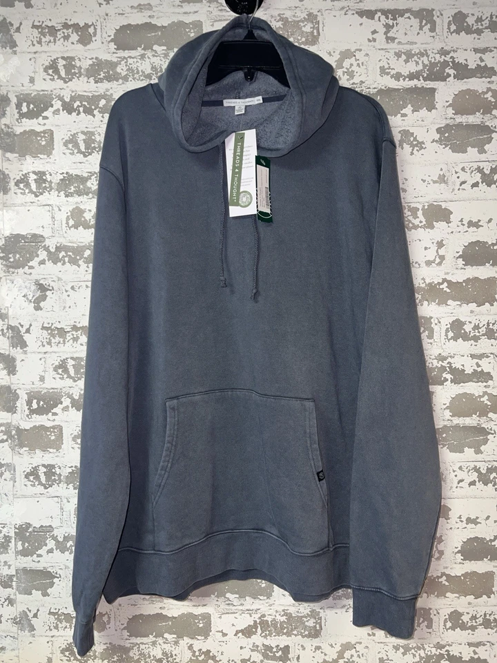 ¡NUEVO CON ETIQUETAS! Sudadera con capucha Threads 4 Thought Mineral Wash talla XXL azul Foto 2 de 4