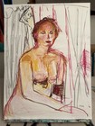 Original Painting Woman 18”x24” Oil Pastel On Paper Studio MRAO Figurative Art — photo 3