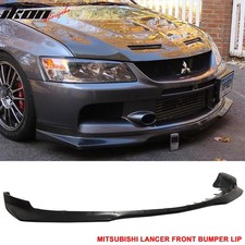 Fit 06-07 Mitsubishi Lancer Evo 9 Ix J Style Front Bumper Lip Unpainted Black Pu Fit 06-07 Mitsubishi Lancer Evo 9 Ix J Style Front Bumper Lip Unpainted Black Pu