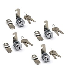 4Pack Cam Lock 7/8 Inch Tubular Cam Locks Keyed Alike with Chrome Finish for ...
