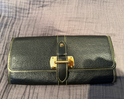Louis Vuitton Long Wallet aus schwarzem Leder