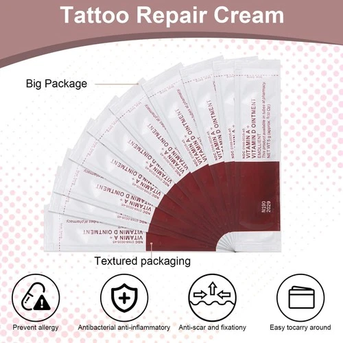 Tattoo Scar Repair Gel 50Pcs -Vitamin AandD Ointment for Tattoo Aftercare,Dry... image 7