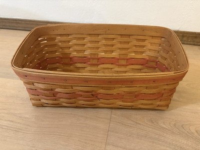 Vintage Longaberger 1986 Handwoven Large Slanted Basket 12'' x 8'' x 6'' Signed