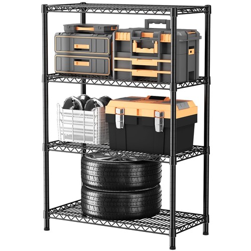 4 Shelves Wire Storage Shelf 1400LBS Heavy Duty Storage Shelving Unit Metal O...