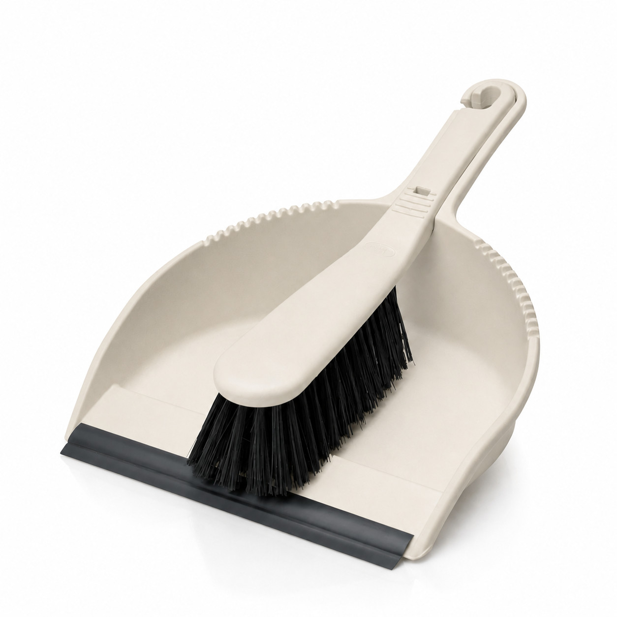 Addis Dustpan and Brush Set Stiff Linen Cream Household Cleaning Set Rubber Edge