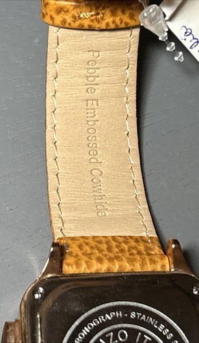 Bronzo Italia Uhr Chronograph Watch Milor Italy hellbraun Lederband NEU QVC 3ATM - Bild 6 von 7