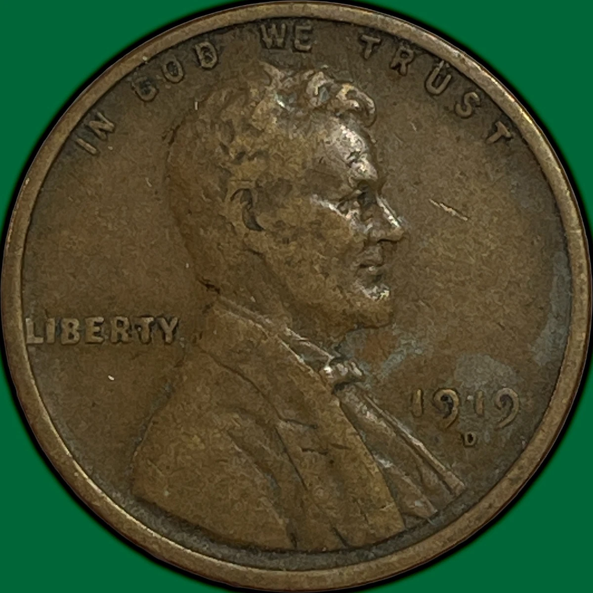 25+ Circulated San Francisco 1919 Year Lincoln Wheat US Small