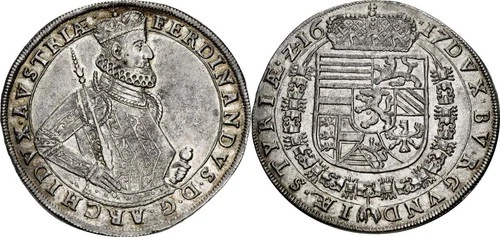 AUSTRIA GRAZ TALER 1617 Ferdinand II , Archduke Holy Roman Empire NGC MS62
