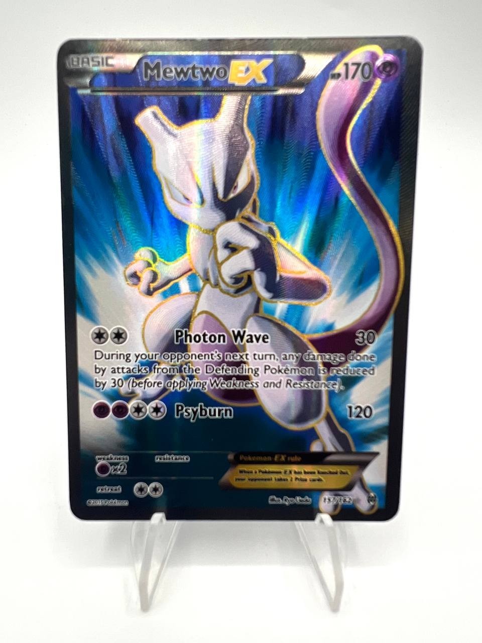 Pokemon Card Mewtwo EX Full Art set XY Breakthrough 157/162 Excellent holo ENG