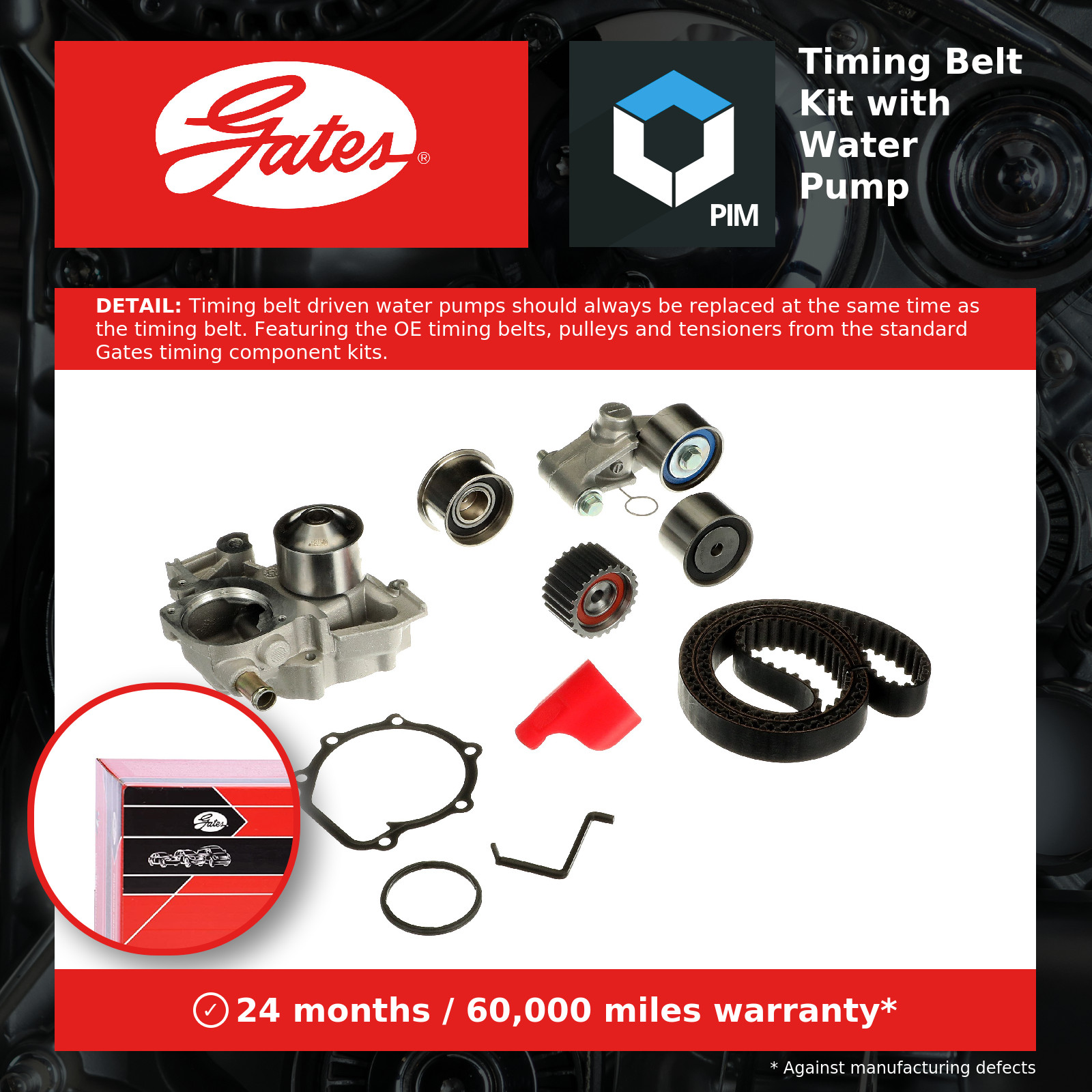 Gates KP15537XS-1 PowerGrip Timing Belt Kit & Water Pump - Image 12
