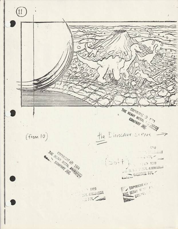 1981 HEAVY METAL "Neverwhere Land-DINOSAURS" DELETED SEQ Cornellius Cole III Art