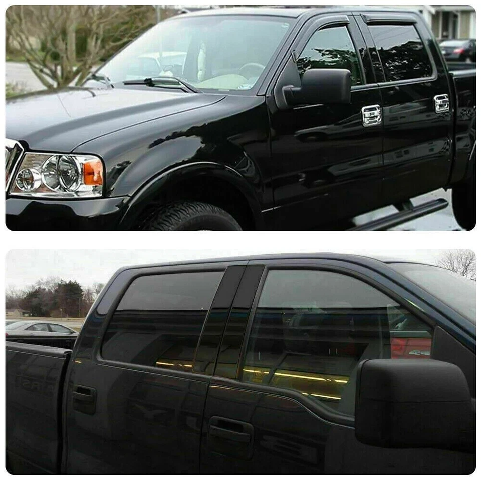 Pillar Posts Door Piano Black Trim Decal Cover Kit For Ford F-150 2004-2014 2013 — 第 2/4 张图片