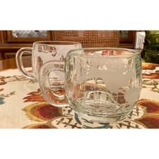 Vintage Nescafe World Map Glass Coffee Cups - 1970s Set