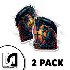 COWBOY CROSS PRAY PRAYER CHRISTIAN JESUS CHRIST GOD DECAL STICKER FUNNY 2 PACK