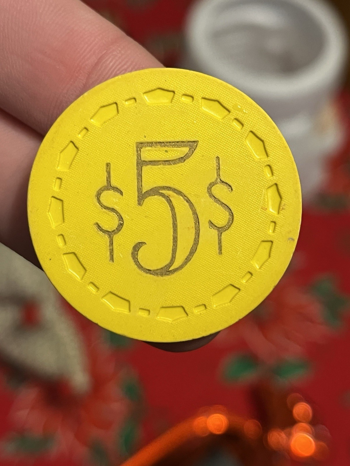 Rare 1st Issue 1953 VINTAGE CASINO CHIP $5.00 COTTON CLUB LAS VEGAS NV Poker Old