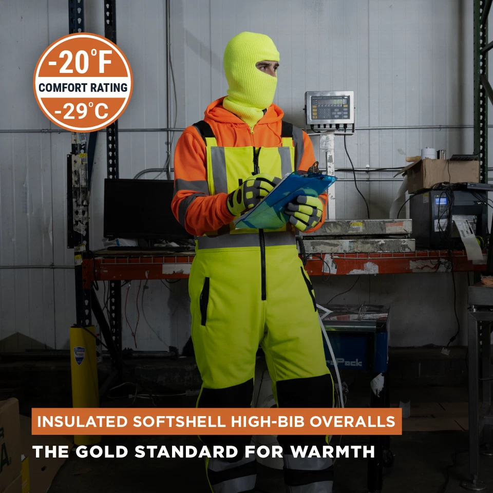 Mono con tirantes alto Softshell aislado HiVis RefrigiWear - reflectante, Foto 2 de 4