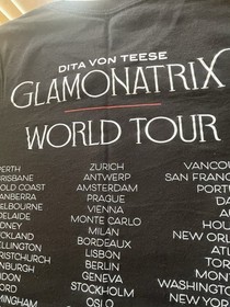 Dita Von Teese Fitted Glamonatrix Tour Shirt S Champagne Glass Pin Brooch Lot