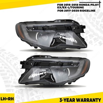 Pair For 2016-18 Honda Pilot/17-20 Ridgeline Left+Right Headlight Halogen W/DRL