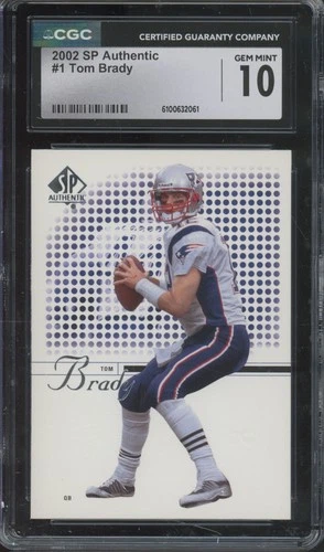 2002 Upper Deck SP Authentic #1 Tom Brady Gem Mint CGC 10