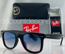 Ray-Ban Wayfarer Sunglasses Black Frame Blue Gradient Lens RB2140F 901/3F 52mm