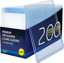 200 Card Sleeves Top Loaders for Cards, Premium Toploaders for Cards, 3"X4" Base