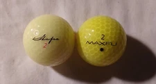 MAXFLI,WILSON(HOPE)   Yellow Collectable Golf Balls  2ct.