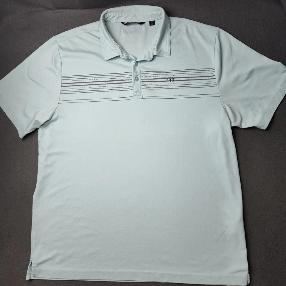 Camisa Polo Travis Mathew Para Hombres Extra Grande Azul Rayas Golf Informal Perú Trabajo Tecnología Foto 2 de 4
