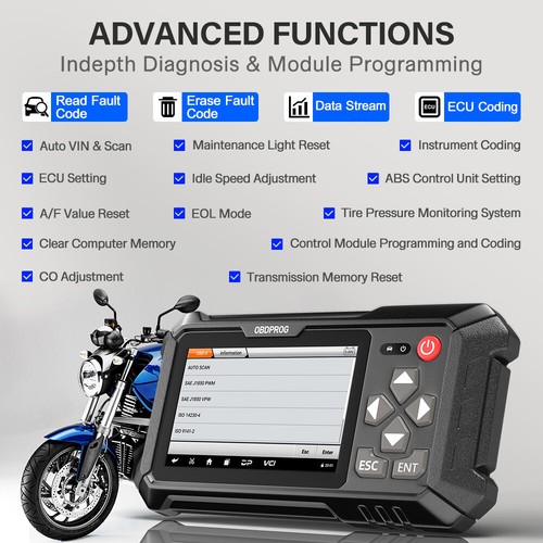 Für Polaris Yamah Indian Motorrad All System Diagnosegerät Moto OBD2 Scanner - Bild 3 von 12