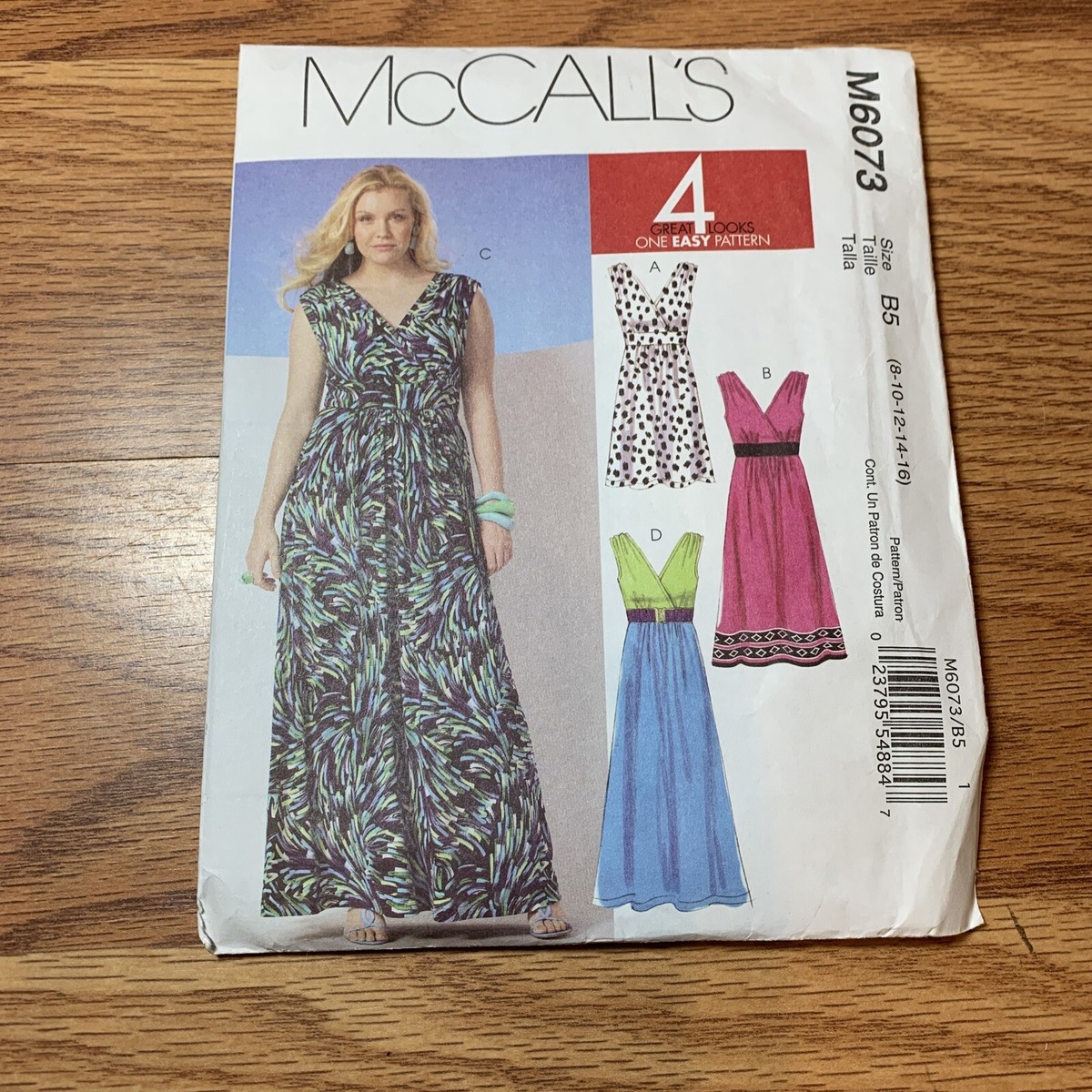 McCalls M6073 Womens Dresses size 8-10-12-14-16 dress variations Uncut