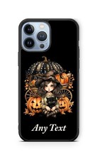 Funda de teléfono Halloween niña calabaza gato para iPhone 15 14 13 Samsung s24 Google 7 8