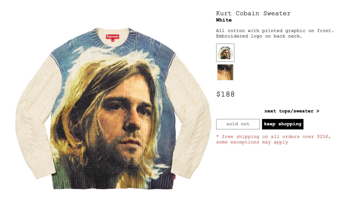 supreme kurt cobain sweater size L *ORDER CONFIRMED* | eBay