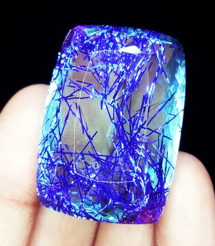 Natural Rutile Quartz 101+ Ct Loose Gems Certified Flawless Cushion Cut Gem Z417 - Image 3 of 4