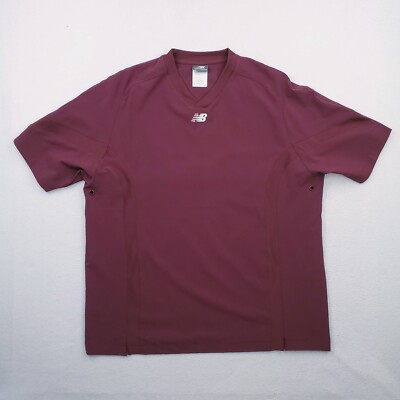 New Balance Jacket Mens Medium Burgundy Golf Pullover Batting Cage