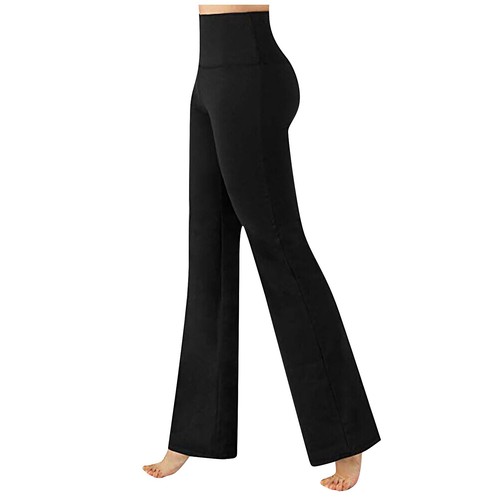 Pantaloni yoga donna vita alta svasati leggings larghi dritti pantaloni yoga svasati petite - Foto 14 di 37