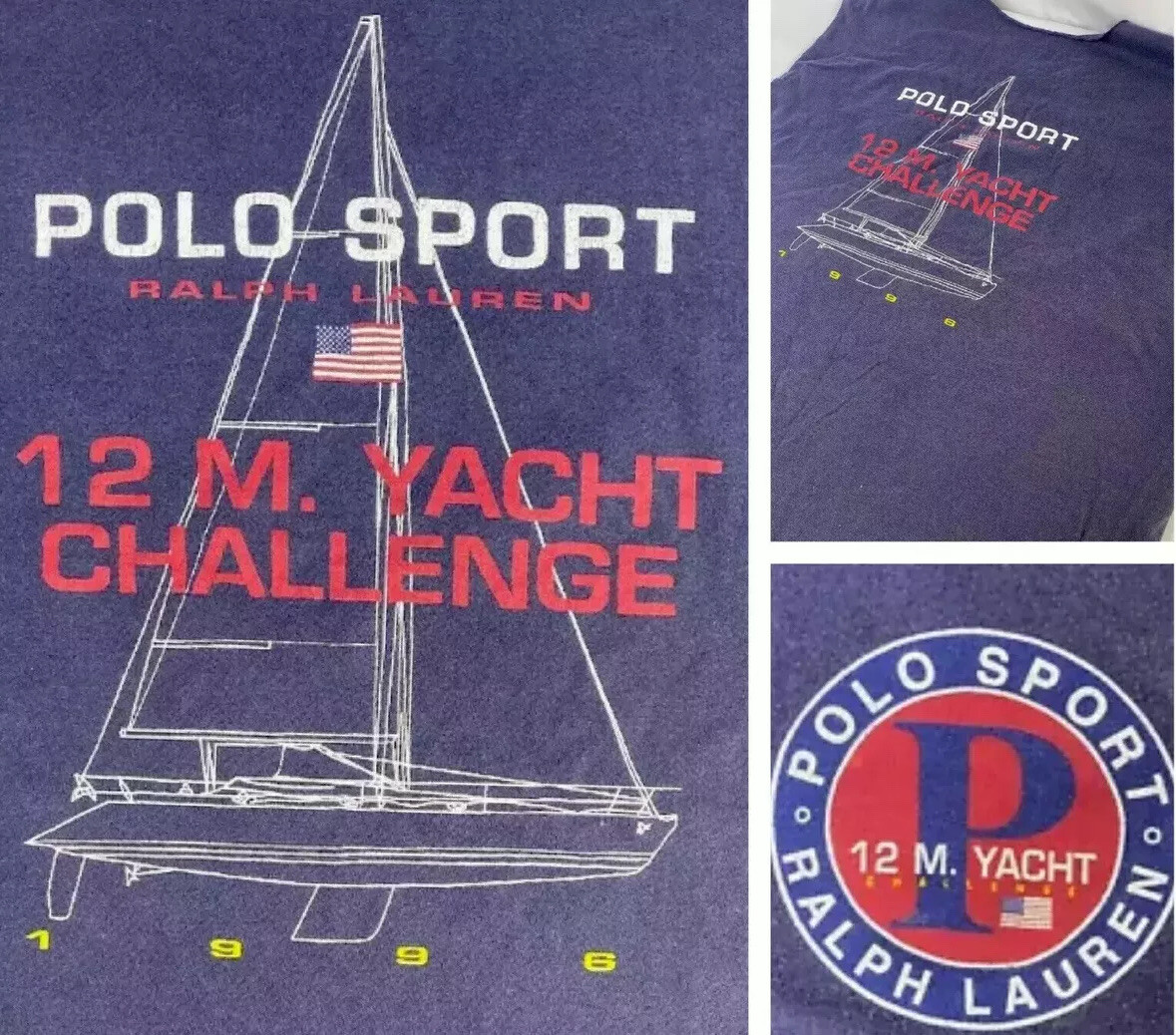 Vintage Polo Ralph Lauren T-Shirt  2XL Yacht Challenge 1996 90s POLO SPORT Tank
