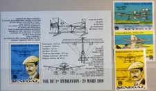 Senegal 1989 1061-63 Block 49 859-862 Flight 1st Seaplane Aviation Aircraft MNH