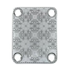 New NECK PLATE - Fine Engraving - Chrome - Guitar Bass