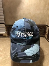 Keystone Light Blue Camo Hat Cap Logo Adjustable Mesh Back Strap Back Beer