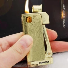 HONEST Pure Copper Kerosene Lighter Classic Retro Flint Grinding Wheel Windproof