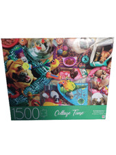Collage Time Jigsaw Puzzle 1500 Pets Birds Bunnies Cats Dogs Toys Fish 32x24