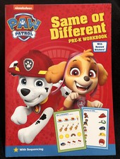 Nickelodeon Paw Patrol Same or Different Pre-K workbook with Reward Stickers
