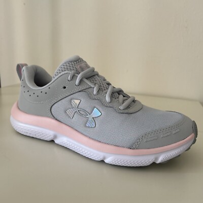 Under Armour Big Girls UA GGS Assert 10 Sneakers 6Y Grey Pink