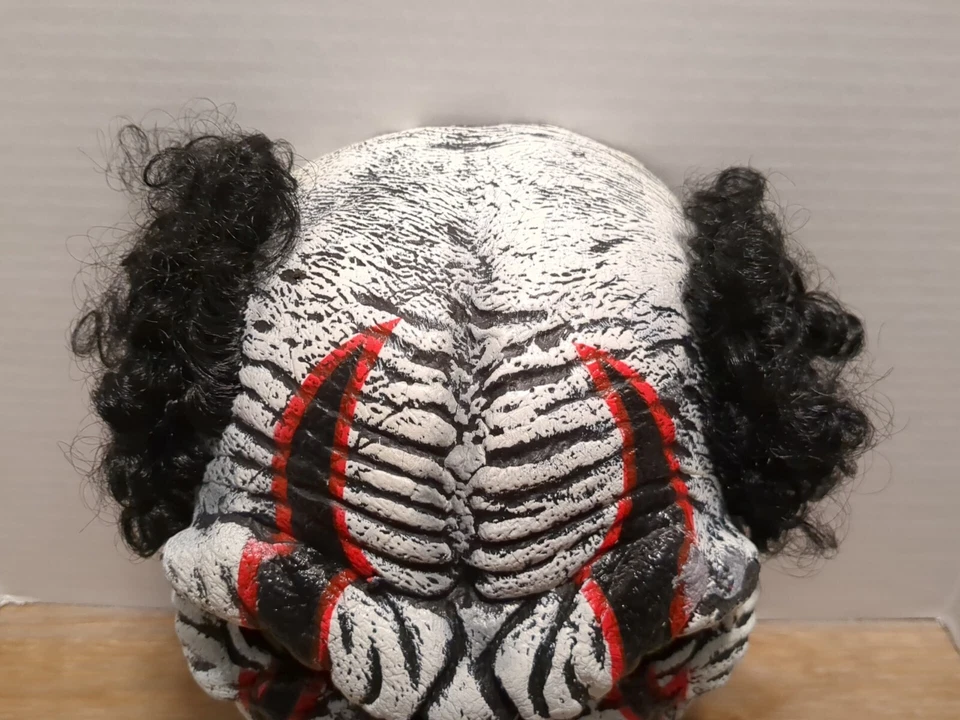 California costume Last Laugh Scary Clown Mask Halloween Adult  devil hair teeth - Image 3 of 4