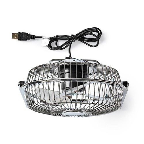 Ventilatore da tavolo USB Diametro 15 cm 3 W Colore Cromo Nedis - Foto 4 di 5