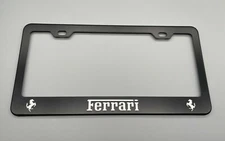 Ferrari Black License Plate Frame Stainless Steel with Laser Engraved
