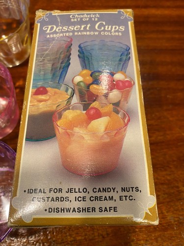 Vintage Dessert Cups Assorted Rainbow Colors Set of 10 Chadwick 1986 nuts candy - Picture 5 of 8