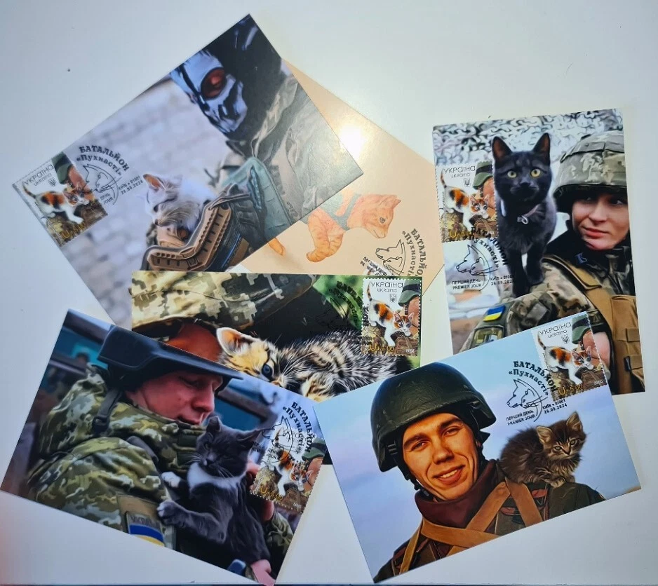 Unique author's Cardmax set. «Battalion “Fluffy”». Cats and Dog WAR IN UKRANE - Image 2 of 4