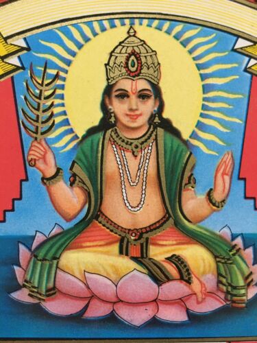 India Vintage Label DEITY OF FOOD 3,75 pulgadas x 4,25 pulgadas - Imagen 2 de 3