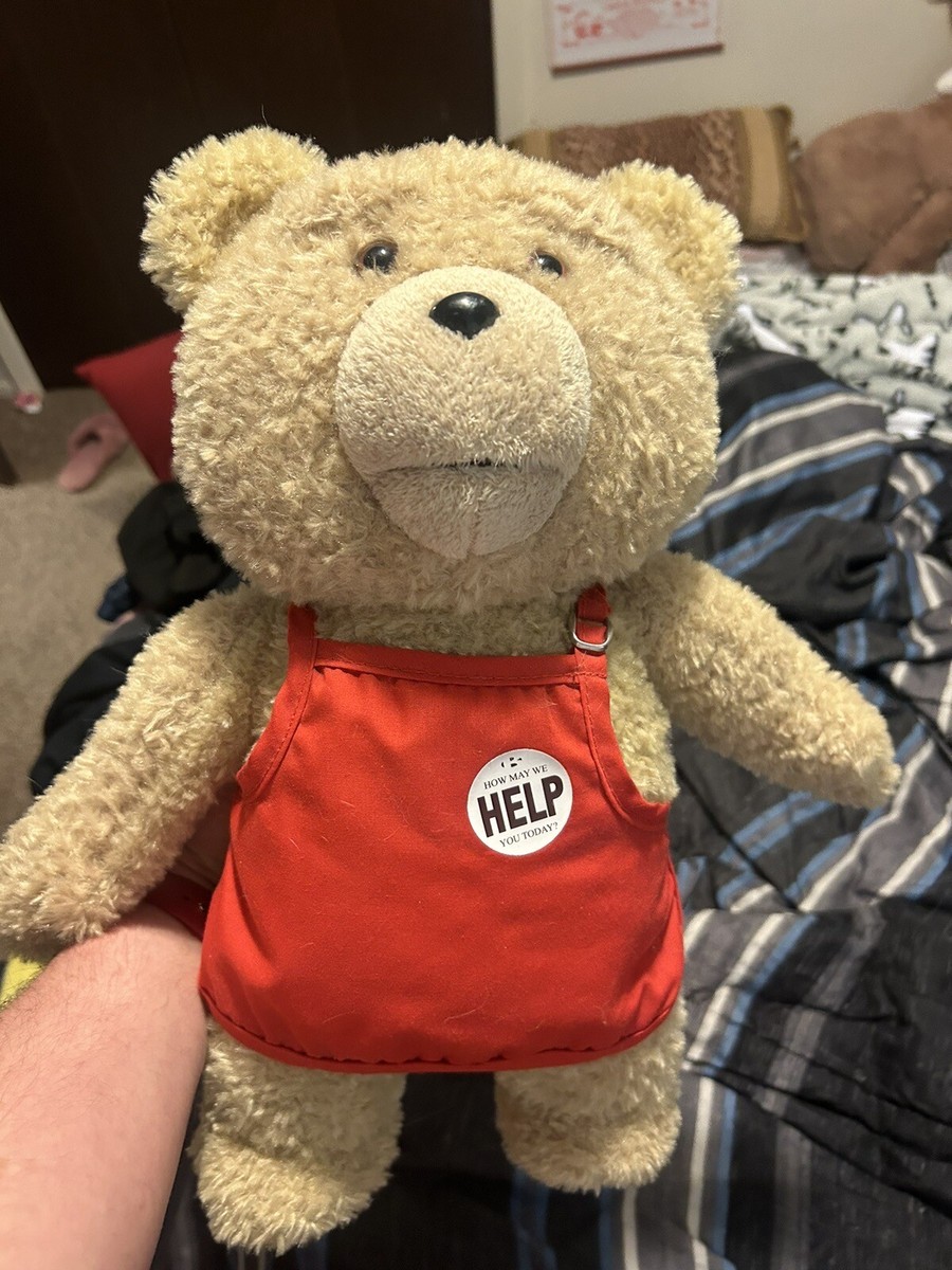 TED Plush R Rated Talking Bear from the Movie Teddy Bear Red Apron